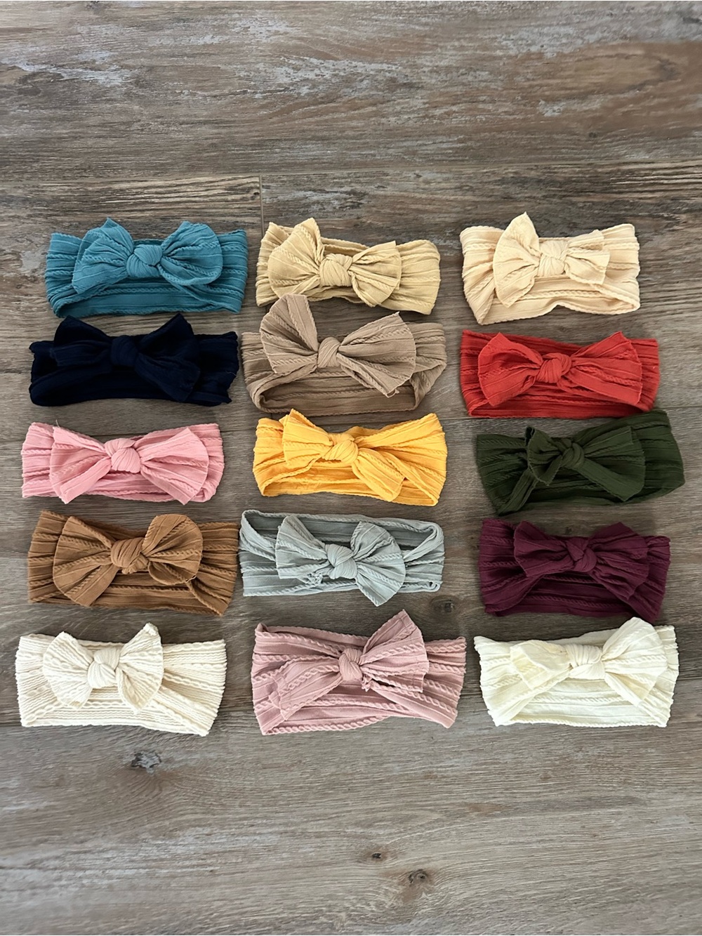 Baby Bow Headband Set - Multicolor Soft Knit Hair Bows